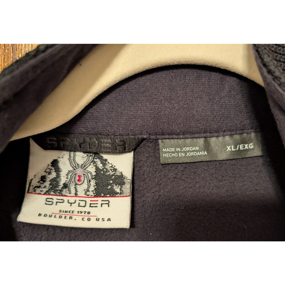 Spyder Sweater Mens Black 1/2 Zip Thermal Fleece Pullover Waffle Knit XL EUC - Picture 3 of 5